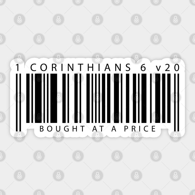 Bought at a Price, 1 Corinthians 6:20 Sticker by societee28